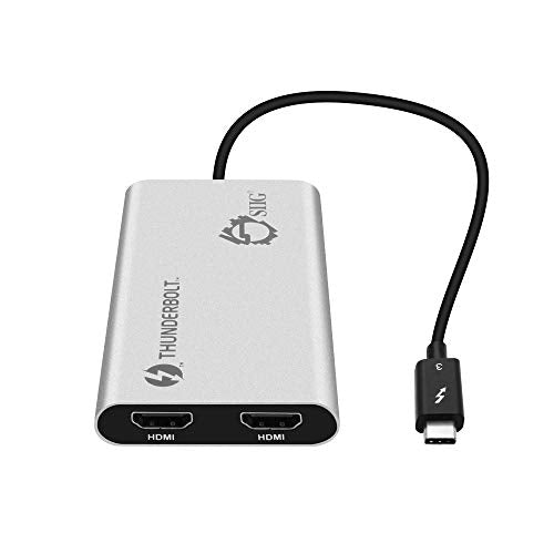 Siig Thunderbolt 3 To Dual Hdmi 2.0 Port Display Adapter At 4K 60Hz   Intel Thunderbolt 3 Certified   Windows/Macbook Pro/Chrome