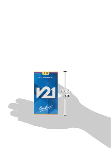 Vandoren Cr8025 Bb Clarinet V21 Reeds Strength 2.5, Box Of 10,Black