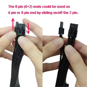 Comeap (2-Pack) Sata To 8 Pin Gpu Power Adapter, 8 Pin (6+2) Pcie To Dual Sata Splitter Cable 9-Inch(23Cm)