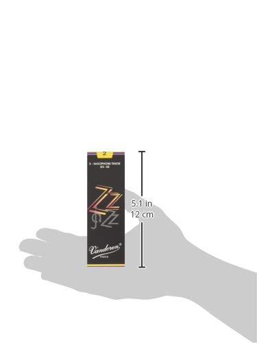 Vandoren Sr422 Tenor Sax Zz Reeds Strength 2; Box Of 5, Black