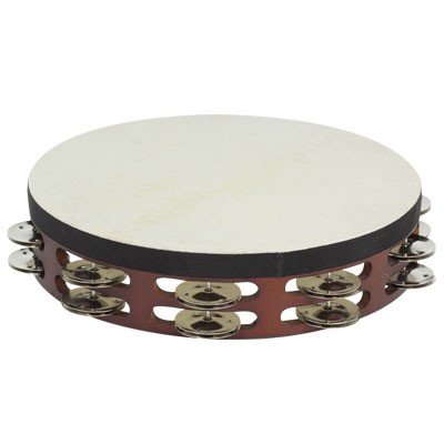 PANDERETA DOBLE 25CM C/PARCHE NOGAL STF5065