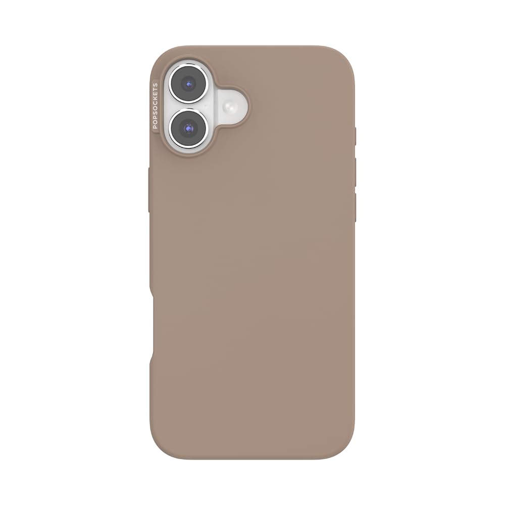 PopSockets iPhone 16 Plus Phone Case with MagSafe, Wireless Charging Compatible, Brown - Latte