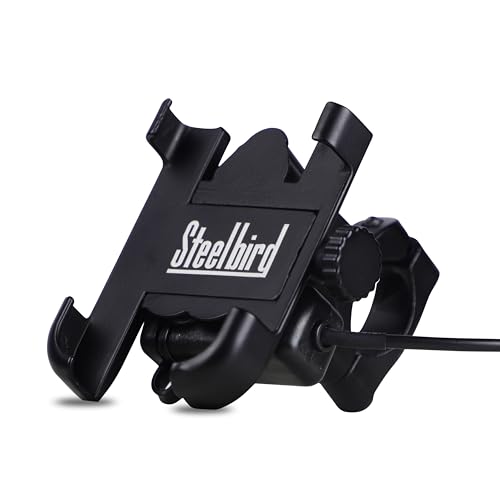 Steelbird Universal Bike Mount Phone Holder 360 Degree Rotating Handlebar Cradle Stand For Bicycle, Motorcycle, Fits All Smartph