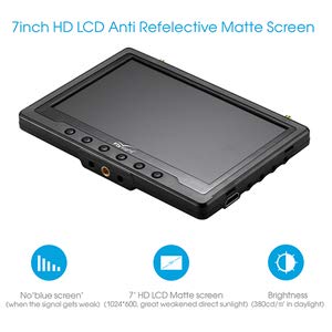 Flysight Black Pearl Rc801 Fpv Monitor With Dvr 5.8Ghz 40Ch 7 Hd Screen Diversity Receiver 1024X600 Monitor With Integrated Batt