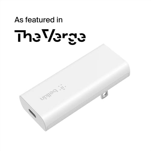 Belkin GaN Wall Charger 20W Fast Charging PD USB C Power Delivery for iPhone 15, 14, 13 & 12 Pro, Pro Max, Mini, iPad, AirPods, Galaxy S22, S21, Plus, Ultra, and More