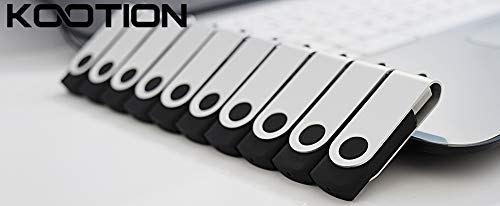 Kootion 20Pcs 1Gb Usb Flash Drives Bulk Flash Drives 1G Memory Stick Swivel Thumb Drives 2.0, Black, 20 Pack