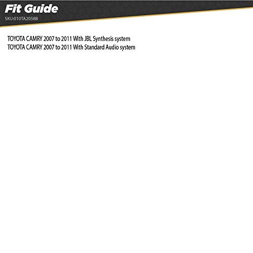 Scosche TA2058B Compatible with 2007 11 Toyota Camry ISO Double DIN & DIN+Pocket Dash Kit