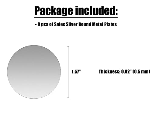 Cell Phone Metal Plates For Magnetic Car Mount, Wall, Phone Holder. Replacement Set Of 8 Silver Round Iron Discs For Magnet Moun