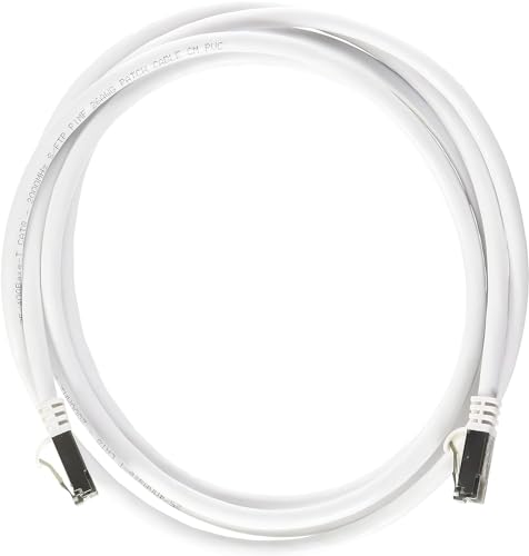 Nippon Labs 60Cat8 7 26Wt Cat8 Ethernet Cable 7 Feet Slim Series   White | 2Ghz, 40G, S/Ftp   Shielded 40Gbps 2000Mhz Sftp Patch