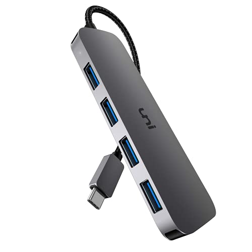 Uni Usb C To Usb Hub 4 Ports, Aluminum Usb Type C To Usb Adapter With 4 Usb 3.0 Ports, Thunderbolt 3 To Multiport Usb 3.0 Hub Ad