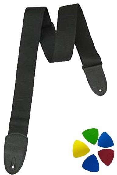 MG MUSIC GALAXY Guitar Strap for Electric, Bass & Acoustic Guitars | Leather Ends Adjustable Strap with 5 Picks