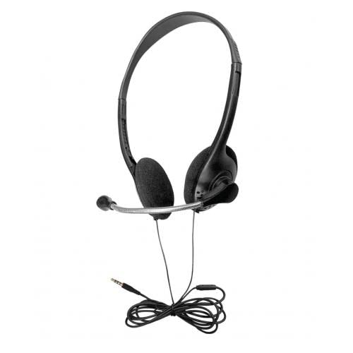 Soundnetic Disposable Stereo Classroom Headset With 3.5Mm Plug And Boom Microphone, Black (100 Pack)