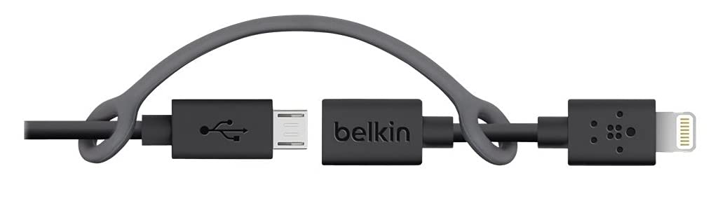 Belkin 3 Feet Micro USB Cable with Lightning Connector Adapter   Retail Packaging   Black