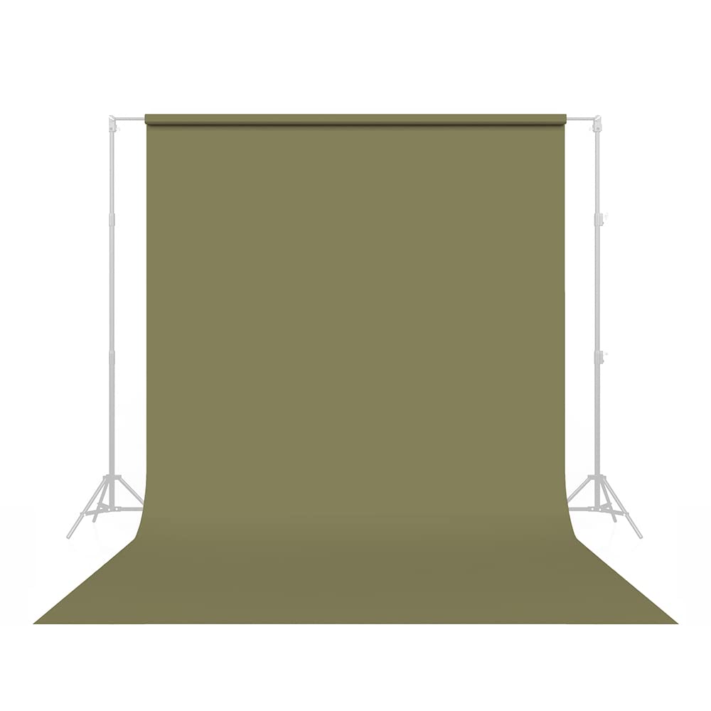 Savage Seamless Paper Photography Backdrop   Color #34 Olive Green, Size 107 Inches Wide X 36 Feet Long, Backdrop For Youtube Videos, Streaming, Interviews And Portraits   Made In Usa
