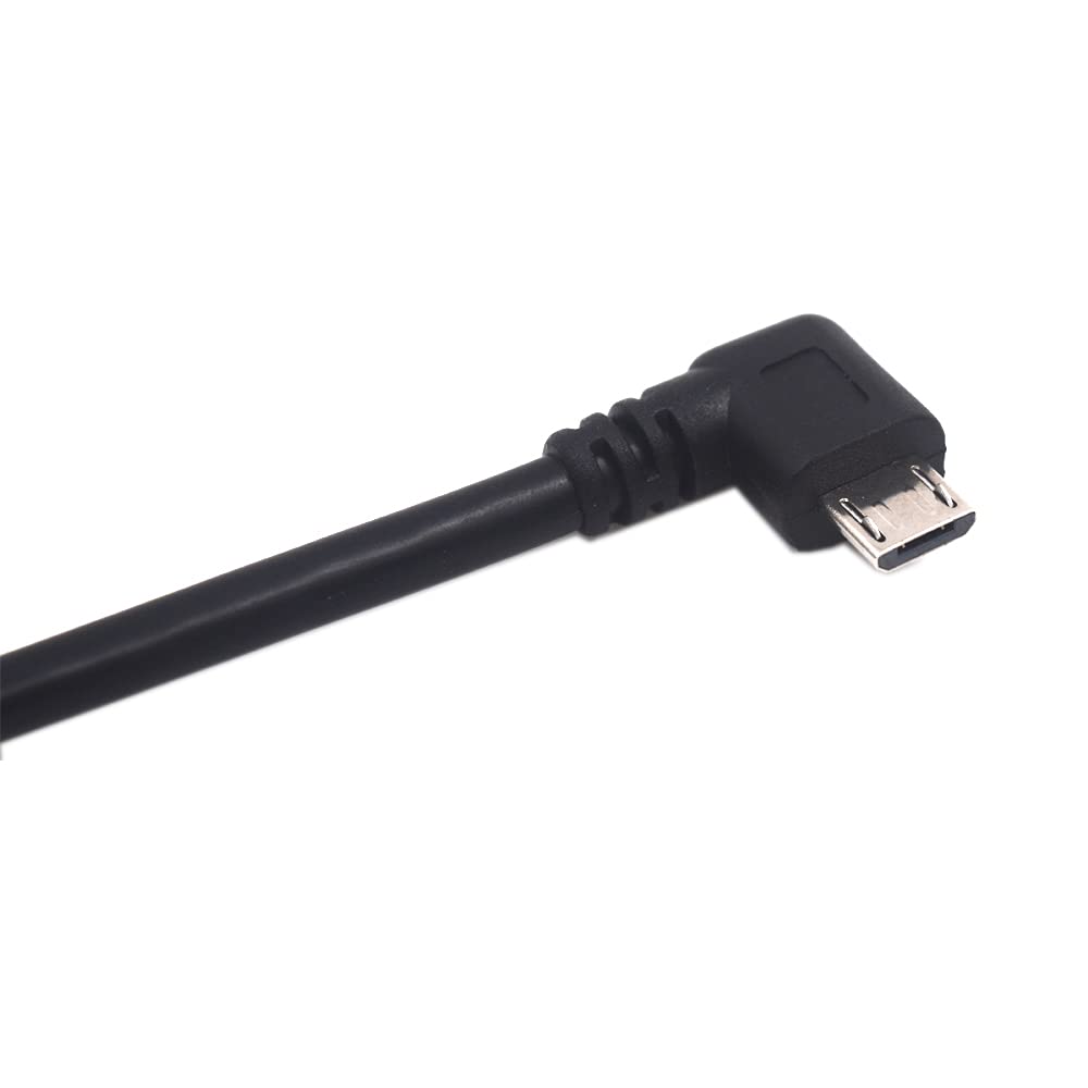Kework 0.3 Meter Micro Usb Extension Cable, 90 Degree Right Angle Micro Usb 5 Pin Male To Micro Usb Female Screw Mount Extender