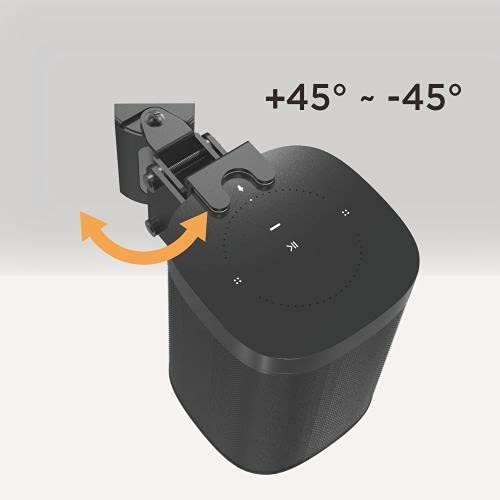 Mount Plus SB631 Pair Adjustable Speaker Wall Mount for SONOS One, One SL and Play:1 | Low Profile | Adjustable Tilt, Swivel, Rotate Speaker Mount for Best Audio (2 Pack White)