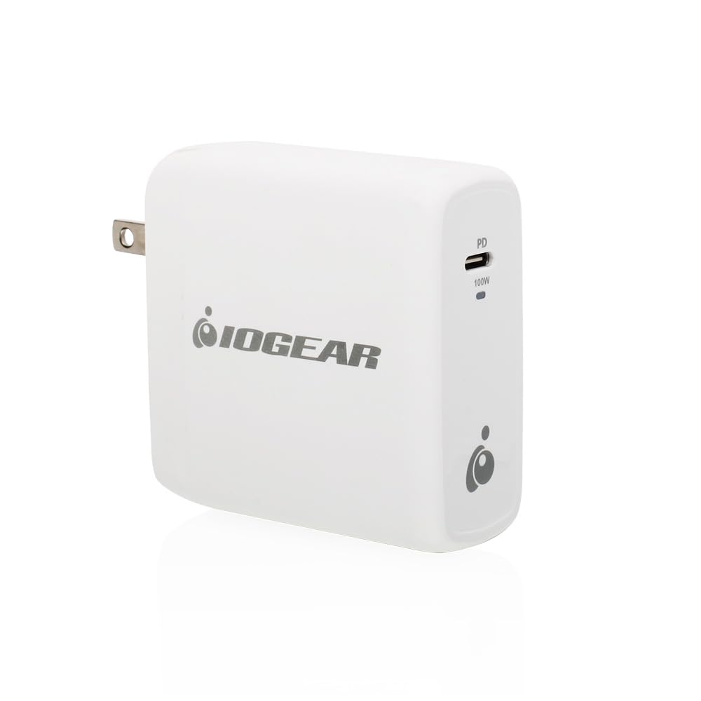 IOGEAR GearPower 100W USB-C GaN Charger, Compatible with All Type C Devices, USB4, Thunderbolt 3 and Thunderbolt 4, iPhone 12, a