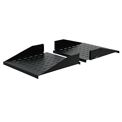 Navepoint 19 Inch Center Weight Relay Rack Mount Data Networking Shelf Steel 2U 38 Inch Depth Deep