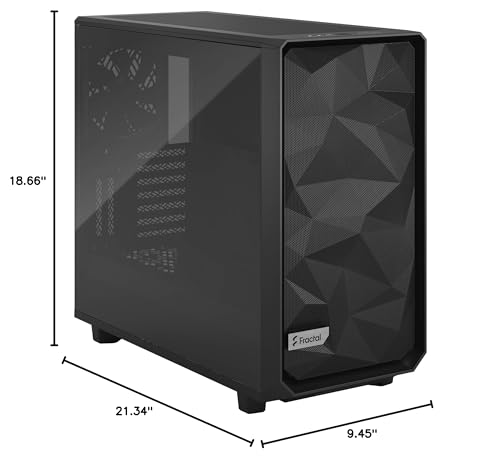 Fractal Design Meshify 2 Black Atx Flexible Light Tinted Tempered Glass Window Mid Tower Computer Case