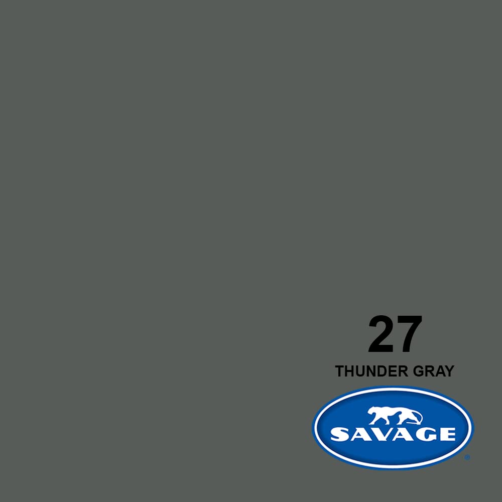 Savage Seamless Paper Photography Backdrop   Color #27 Thunder Gray, Size 86 Inches Wide X 18 Feet Long, Backdrop For Youtube Vi