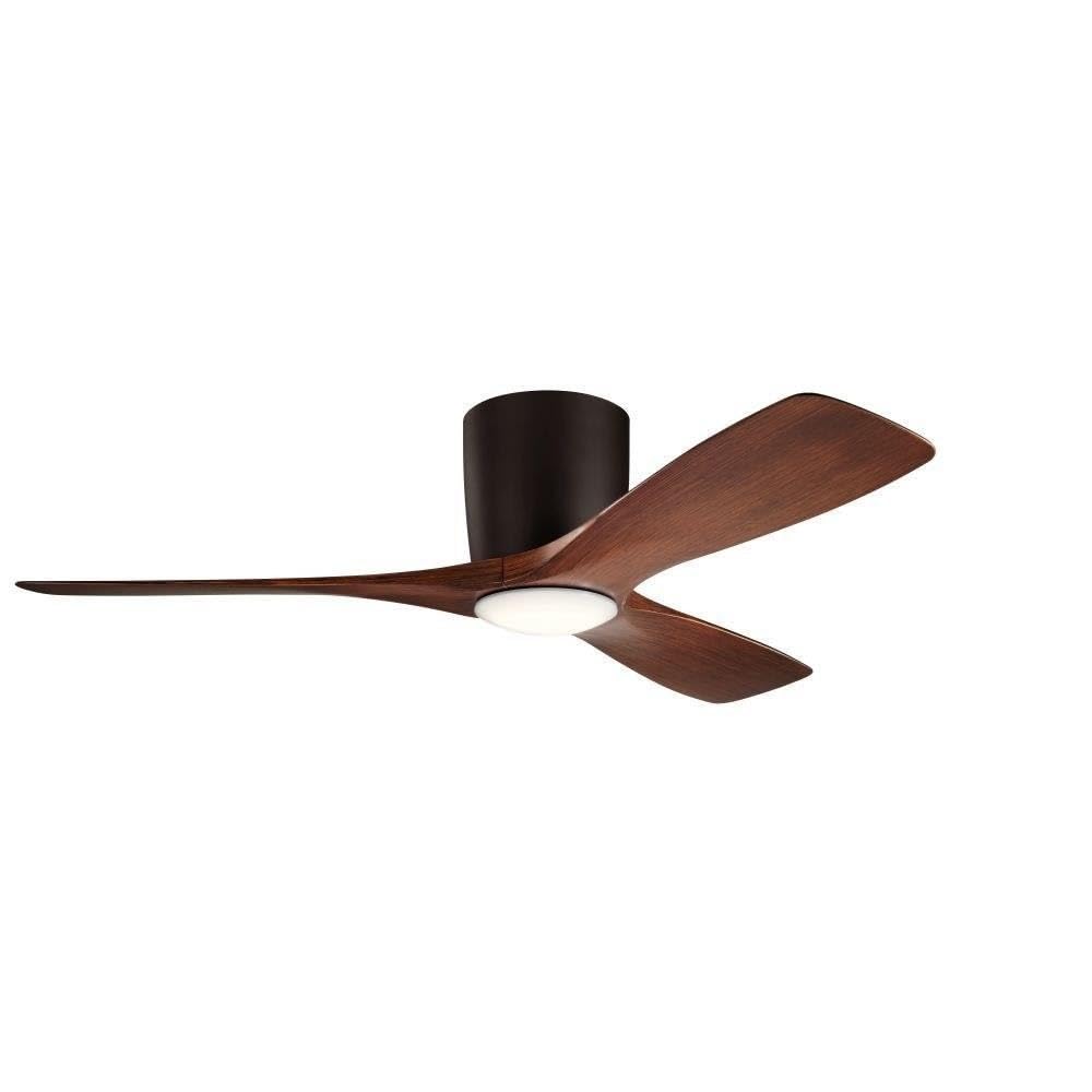 Kichler Volos 48 Inch Ceiling Fan With Led Light And Wall Control In Satin Natural Bronze For Living Room, Home Office, Bedroom