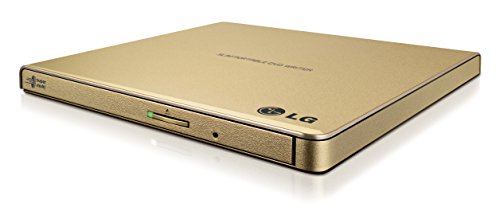 Lg Electronics 8X Usb 2.0 Super Multi Ultra Slim Portable Dvd+/ Rw External Drive With M Disc Support, Retail (Gold) Gp65Ng60