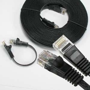 Imbaprice Flat Ethernet Cat 6 Cable (45 Ft, Black)
