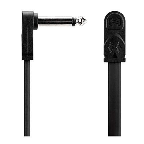 Hosa 6 Pack -Flat Guitar Patch Cable, Molded Low-Profile Right-Angle To Same, 6 In, 6 Pc