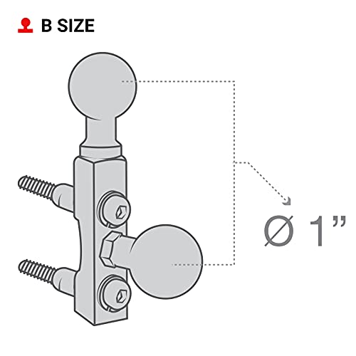Ram Mounts Ram B 309 6U Motorcycle Brake/Clutch Reservoir Double Ball Base With B Size 1'' Ball