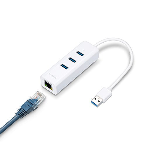 Tp Link Usb 3.0 To Ethernet Adapter, Portable 3 Port Usb Hub With 1 Gigabit Rj45 Ethernet Port Network Adapter, Supports Win 7/8