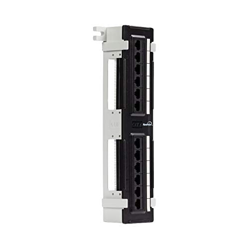 Navepoint 12 Port Cat6 Utp Unsheilded Mini Patch Panel With Wallmount Bracket Included Black