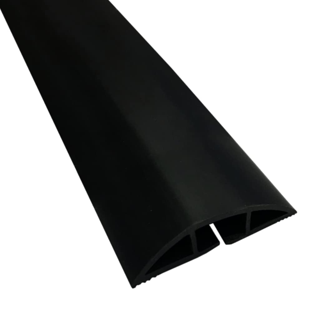 Kable Kontrol Floor Cord Cover Kit   6 Feet Long Black Plastic Cable Protector, Hides Cords And Conceals Wires, For Extension Co