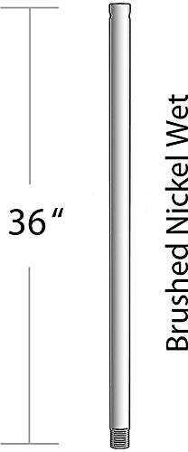 Minka-Aire 36 Inch Ceiling Fan Downrod - Brushed Nickel Wet - DR536-BNW