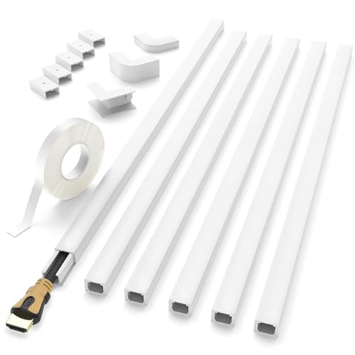 Serplex 6Pcs Cord Hider 15.7 Inches Connectable Cable Hider, OneCord Cord Covers For Wall, Sliding Cable Cover Raceway, Wire Hi
