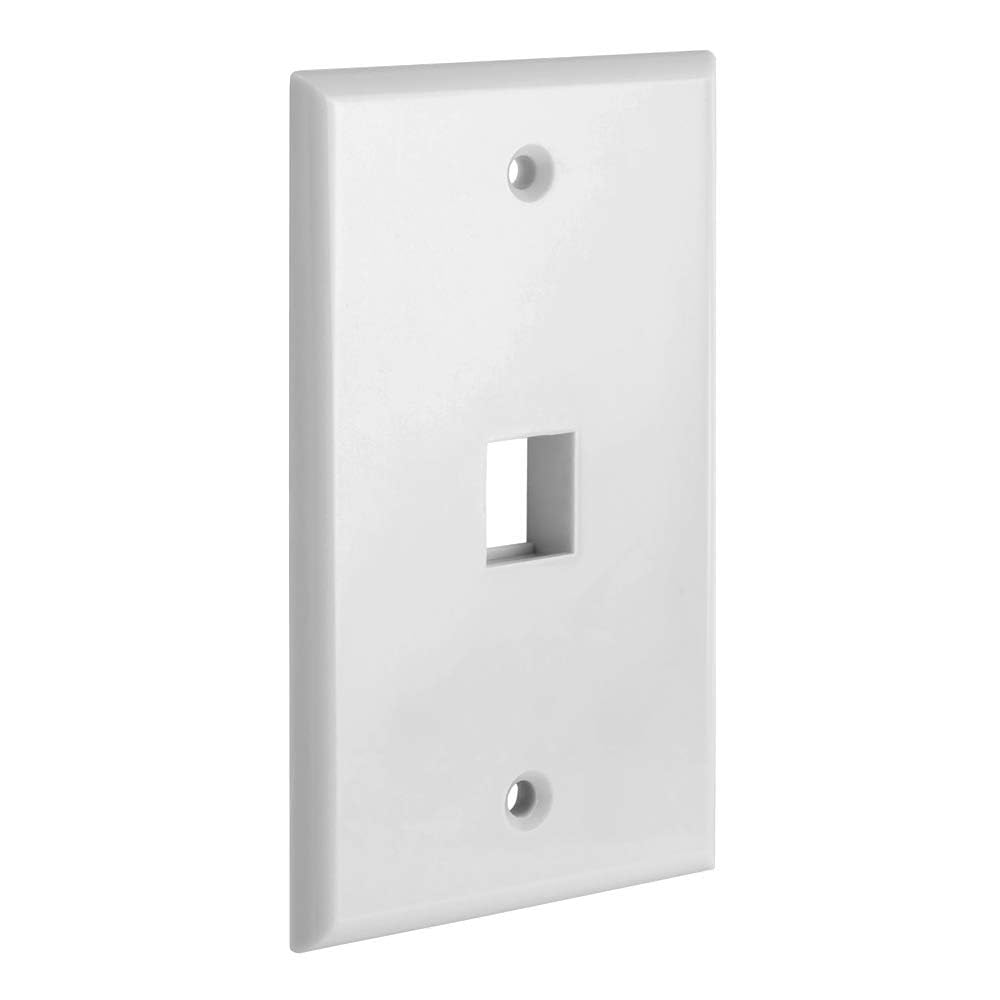 Cmple - 1 Port Keystone Wall Plate 1 Gang Wall Plate with Standard Size Ethernet Wall Plate Keystone Wall Plate Compatible with 