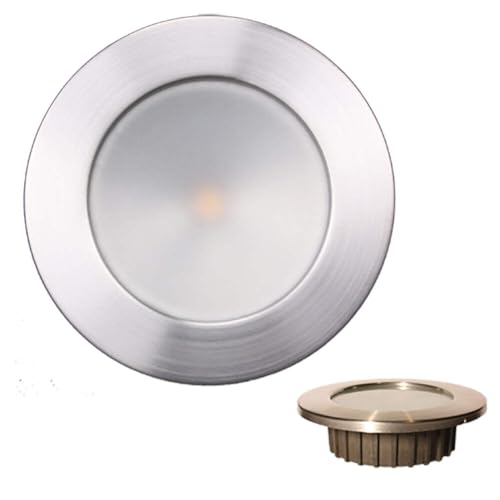 Lunasea &Ldquo;Zero Emi&Rdquo; Recessed 3.5&Rdquo; Led Light - Warm White W/Brushed Stainless Steel Bezel - 12Vdc,WBHOMB08C22R7WQ