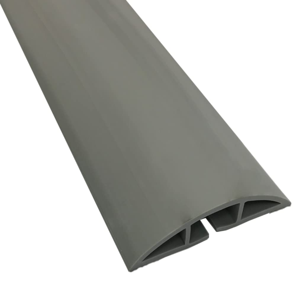 Kable Kontrol Floor Cord Cover Kit   15 Feet Long Gray Plastic Cable Protector, Hides Cords And Conceals Wires, For Extension Co