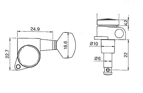 Guyker Guitar Locking Tuners (6 For Left)   1:18 Lock String Tuning Key Pegs Machine Head With Hexagonal Handle Replacement For