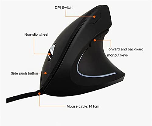 Sokelinn Six Wired Vertical Mouse,800/1200/2000/3200 Adjustable Dpi High Sensitivity Ergonomic Usb Mouse For Computers And Lapto