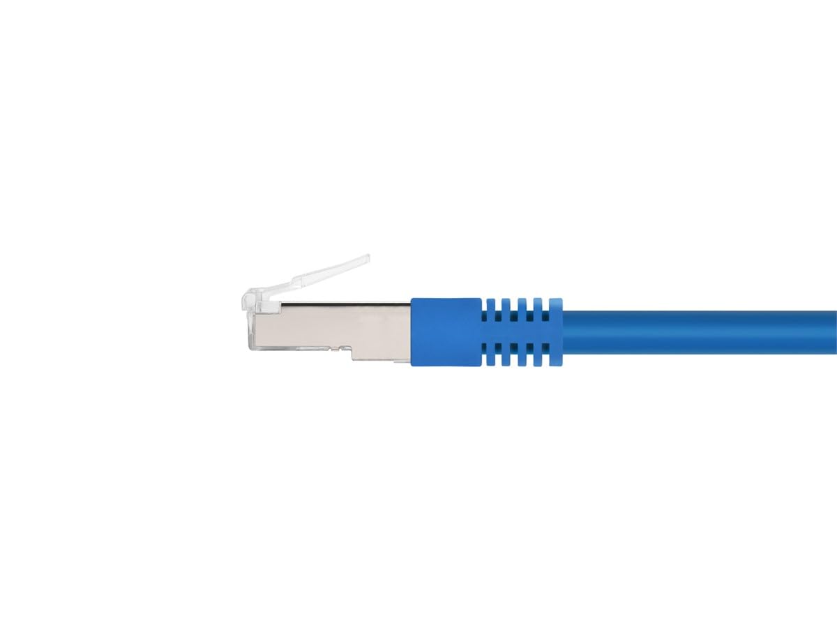 Monoprice Cat6A 1Ft Blue Patch Cable Double Shielded (S/Ftp) 26Awg 10G Pure Bare Copper Molded Rj45 Entegrade Series Ethernet Ca