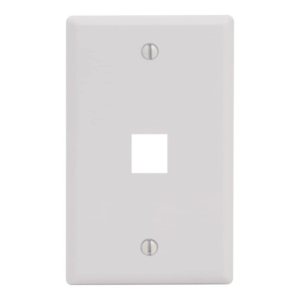 Icc Single Gang 1 Port Classic Faceplate For Ez And Hd Style Keystone Connectors, Wallplate For Networking And Home Installation