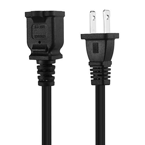 6Ft(1.8M) Polarized Us 2 Prong Male Female Extension Power Cord Cable, 2 Outlet Extension Cable Cord Us Ac 2 Prong Male/Female P
