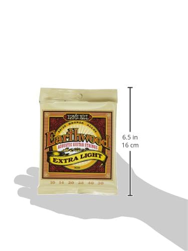 Ernie Ball Earthwood Extra Light 8020 Bronze Acoustic Guitar Strings, 10 50 Gauge (P02006)
