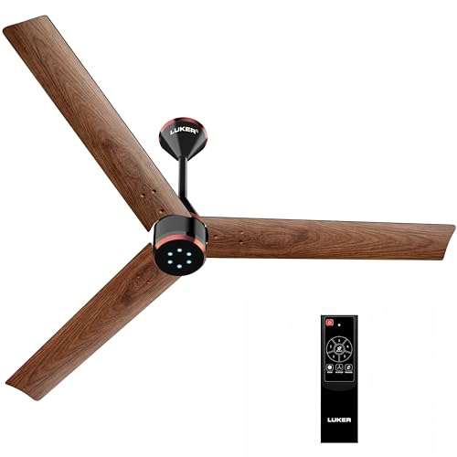 Luker Jvluker Usa Crown Wood 1200Mm Bldc Ceiling Fans With Remote, Bee 5 Star Rated Energy Saving Ceiling Fan For Living Room, H