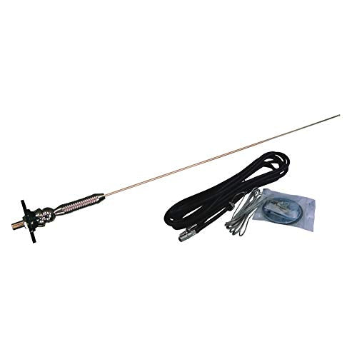 Jensen An519 Rooftop/Side Mount Antenna, Adjustable Ball Base For Top Or Side Mounting, 31'' Mast With Spring, Detachable 180 In