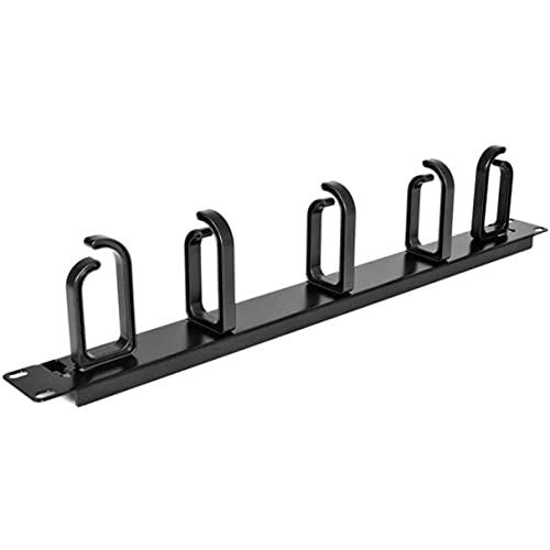 StarTech.com 19� Server Rack Cable Management Panel w/ D Ring Hooks   1U Horizontal or Vertical Wire and Cord Manager   Metal , TAA (CABLMANAGER2)