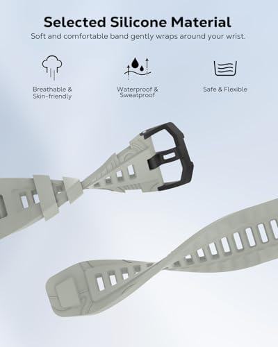 Astorgos Sport Band Compatible With Amazfit T-Rex 3 Smart Watch, Soft Silicone Replacement Watch Strap With A Screwdriver For Me