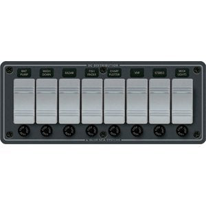 Blue Sea Systems 8261 Contura Water Resistant 12V Dc Panel   8 Position