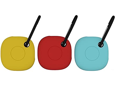Bllq Soft Silicone Cover Case With Key Ring Keychain Clip Compatible With Sam Sung Galaxy Smarttags,3 Pack, Gray/Green/Yellow