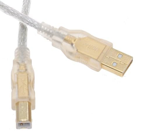 Clear Usb Cable A To B12 Inch High Speed Usb 2.0 Gold Plated